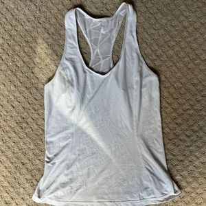 Lululemon White Mesh Back Tank Top